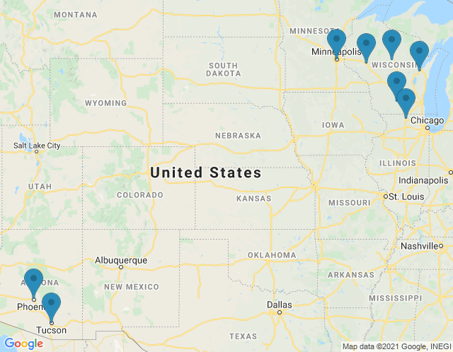 Map of Minneapolis Office Furniture Showroom & Worklab